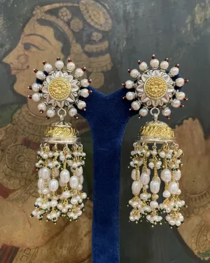 Sheetal Zaveri   I   Amulya Earrings Hancrafted Earrings, Natural pearls used.  SZ-E96a