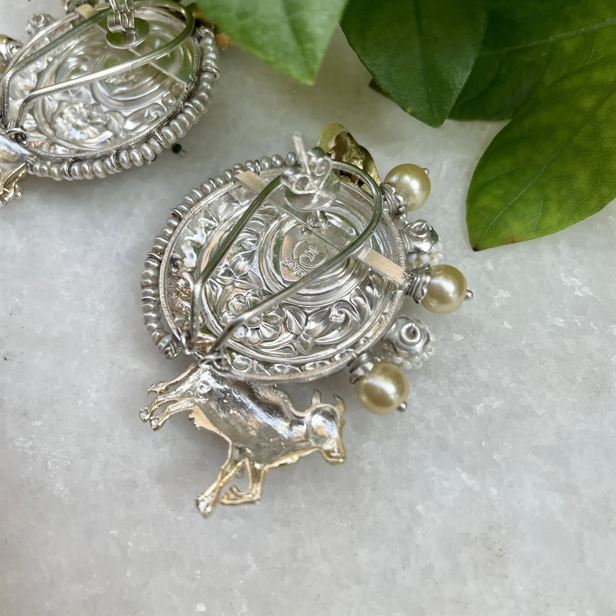 Sheetal Zaveri   I   Anu Studs Hancrafted Earrings, Natural pearls used.  SZ-E33