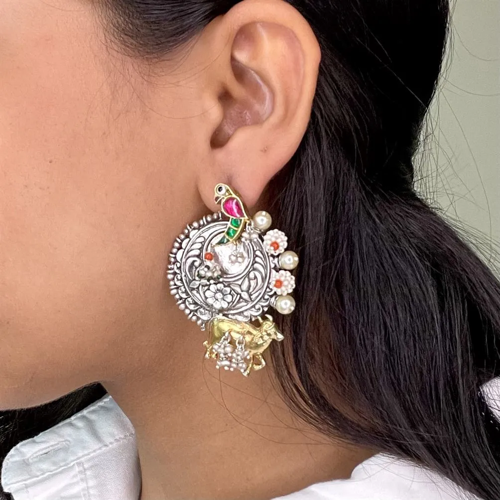 Sheetal Zaveri   I   Anu Studs Hancrafted Earrings, Natural pearls used.  SZ-E33