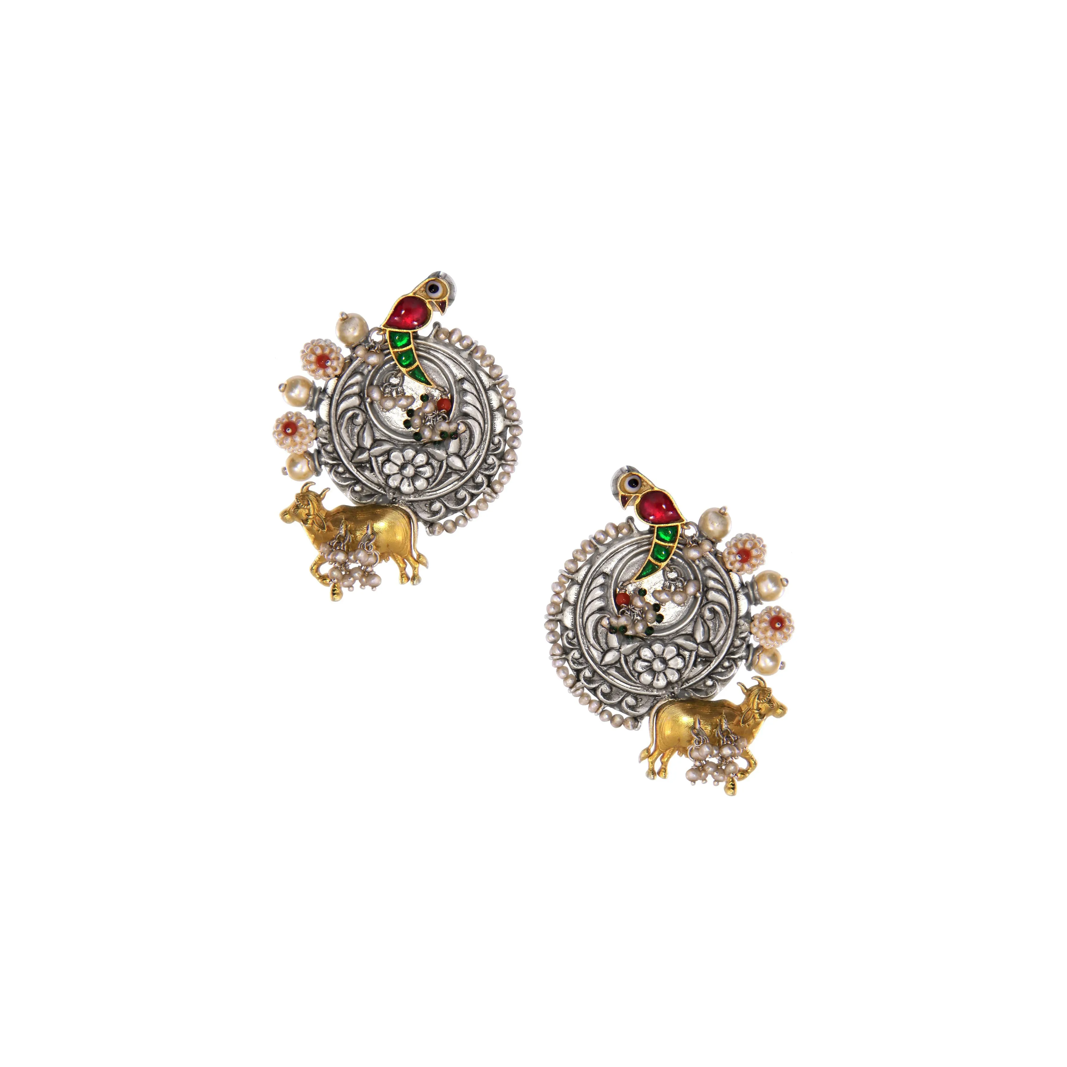 Sheetal Zaveri   I   Anu Studs Hancrafted Earrings, Natural pearls used.  SZ-E33