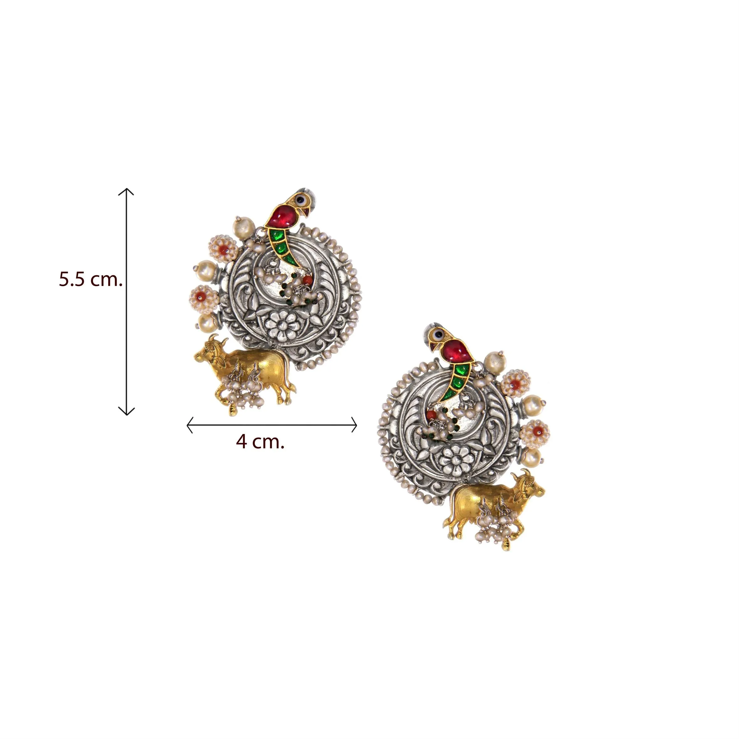 Sheetal Zaveri   I   Anu Studs Hancrafted Earrings, Natural pearls used.  SZ-E33