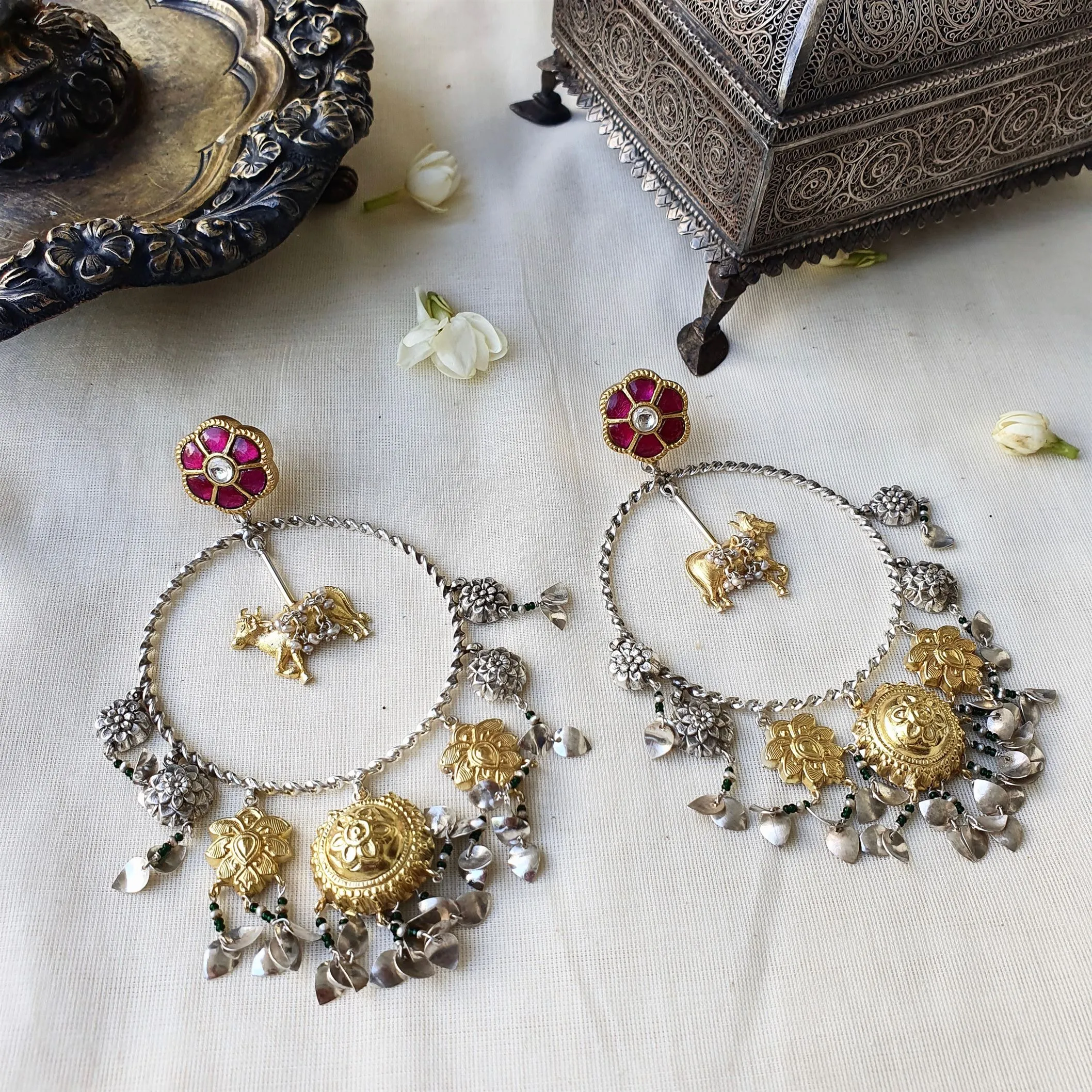 Sheetal Zaveri   I   Arth Earrings Hancrafted Earrings, Natural pearls used.  SZ-E1