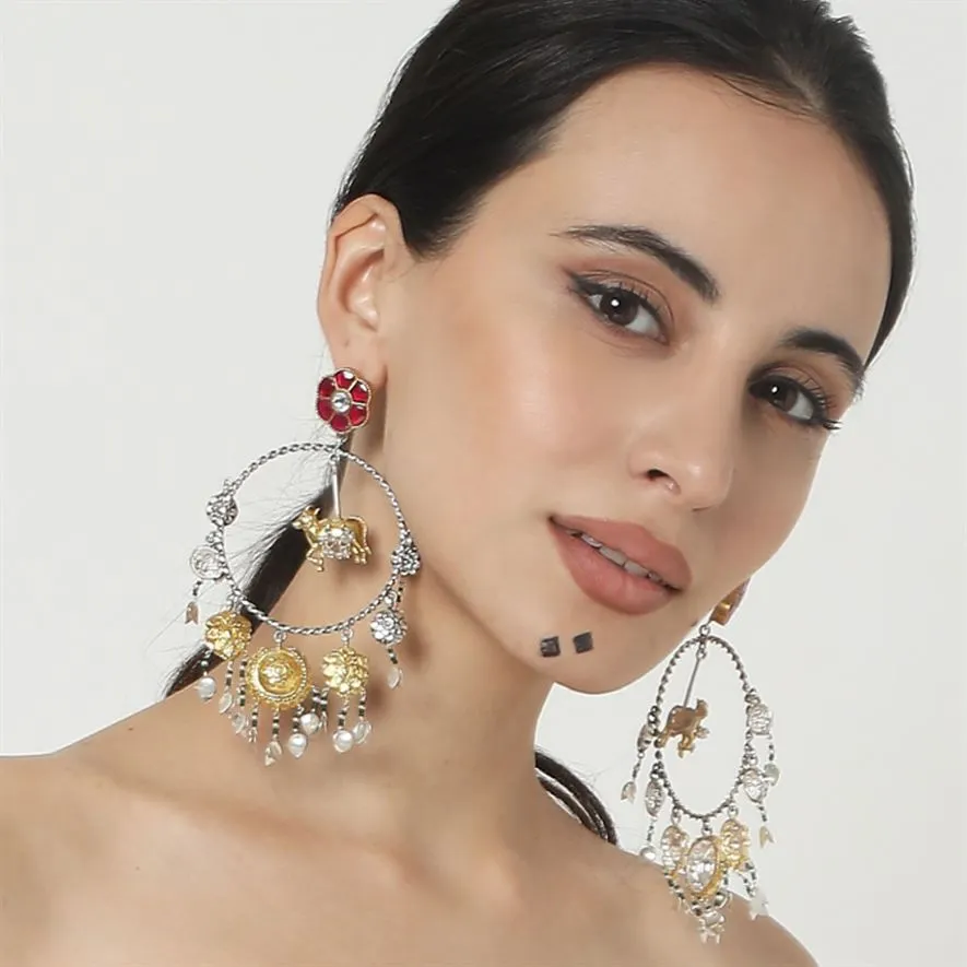 Sheetal Zaveri   I   Arth Earrings Hancrafted Earrings, Natural pearls used.  SZ-E1