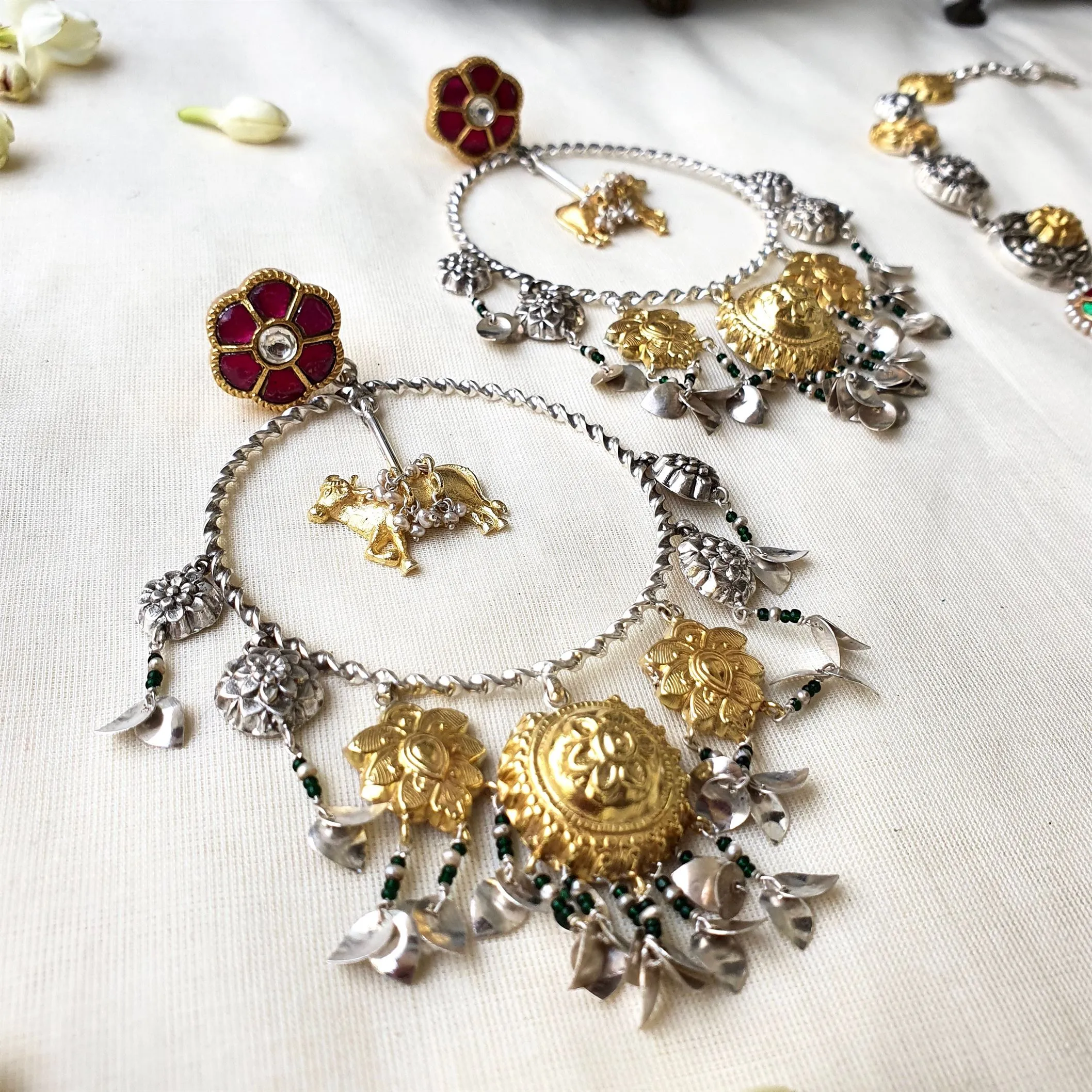 Sheetal Zaveri   I   Arth Earrings Hancrafted Earrings, Natural pearls used.  SZ-E1