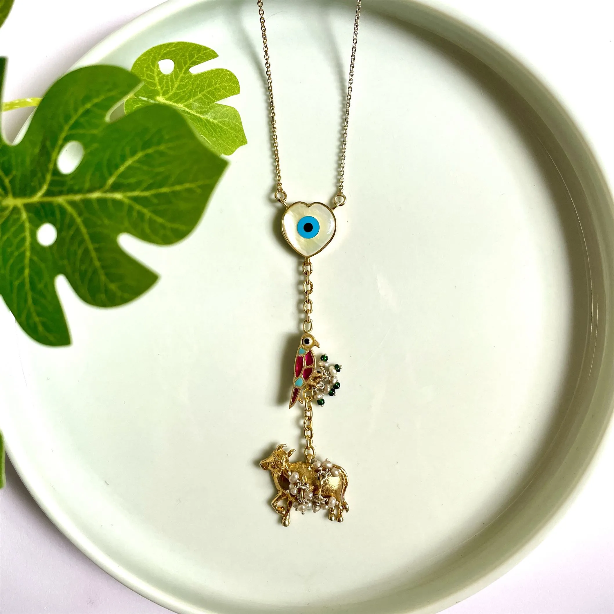 Sheetal Zaveri   I   Netra Chain Hancrafted Earrings, Natural pearls used.  SZ-CH28