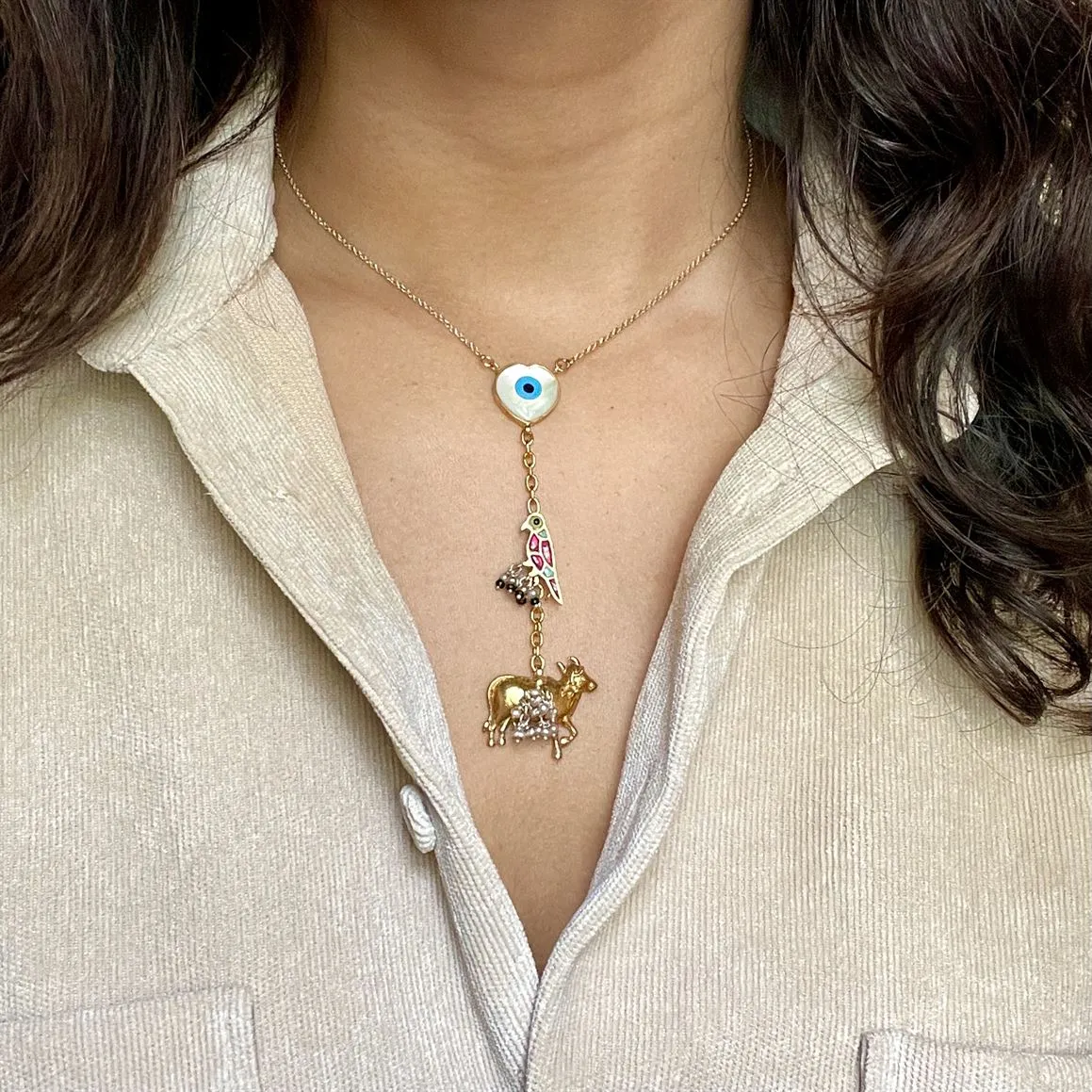 Sheetal Zaveri   I   Netra Chain Hancrafted Earrings, Natural pearls used.  SZ-CH28