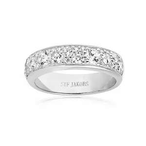 Sif Jakobs Novara Sterling Silver White Zirconia Band Ring D