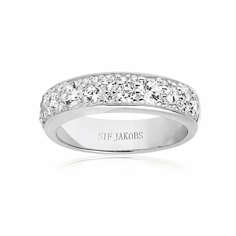 Sif Jakobs Novara Sterling Silver White Zirconia Band Ring D