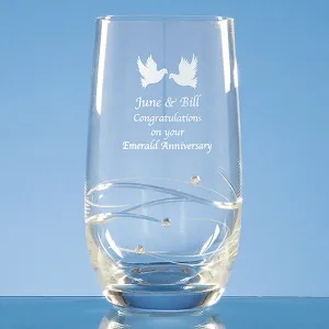 Single Diamante High Ball with Spiral Design Cutting, boxed