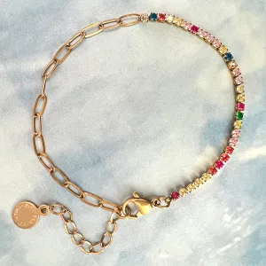 single row colorful confetti bracelet