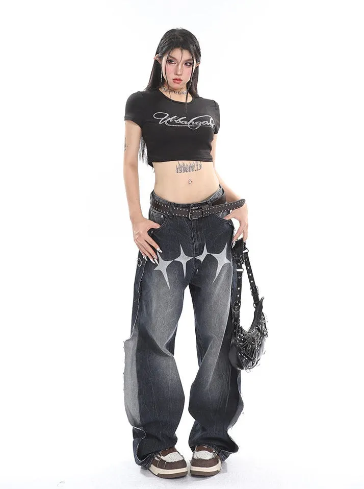 Slouchy Deconstructed Star Jeans