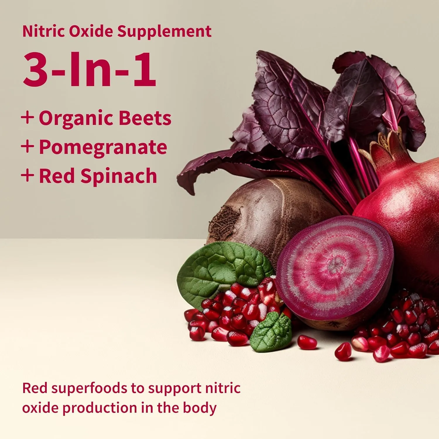 Snap Supplements Organic Beet Root Powder, Nitric Oxide Superfood Supplement with Beets, B Vitamins, Pomegranate & Red Spinach for Energy