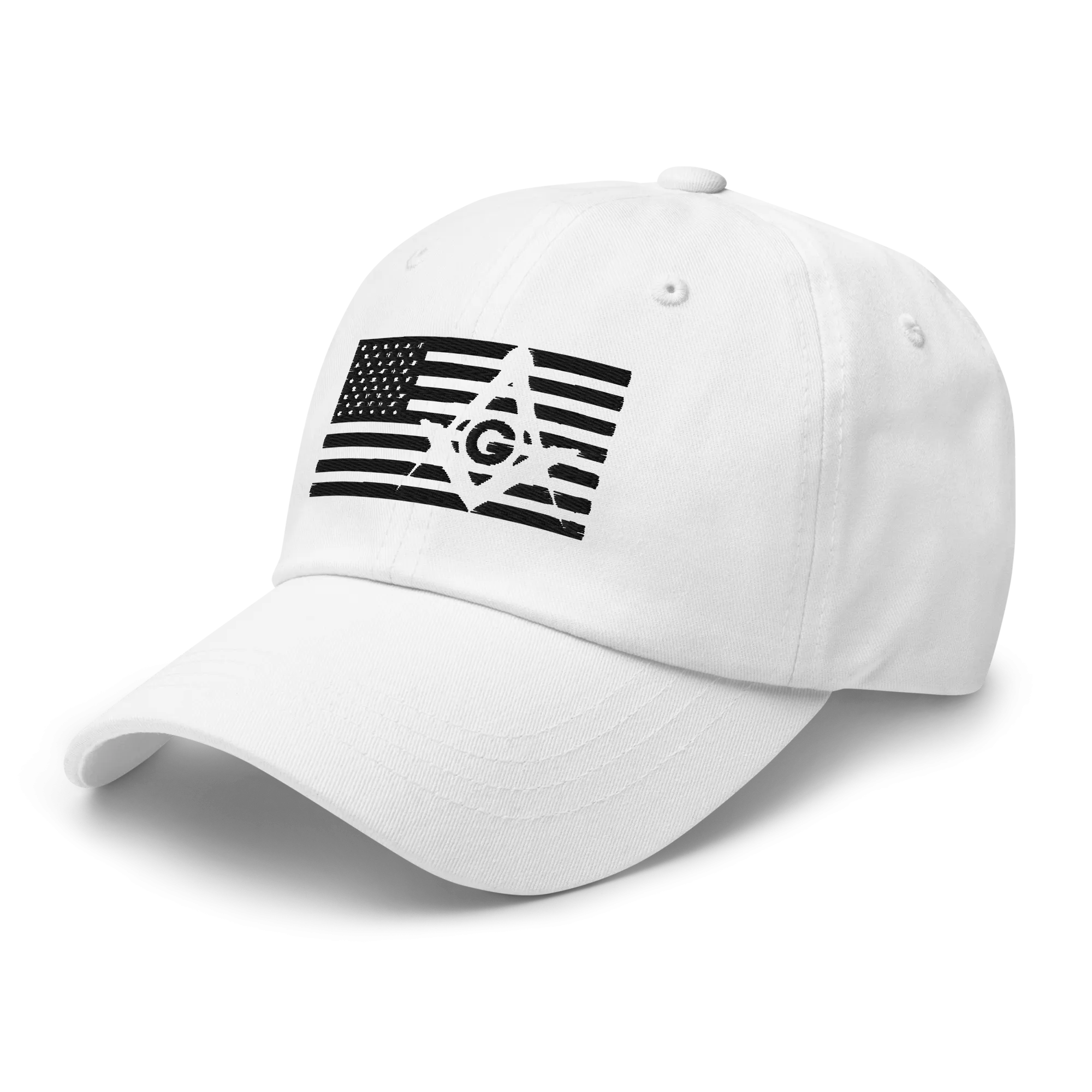Square and Compass with G and Flag Classic Dad Hat
