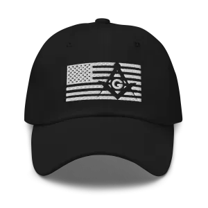 Square and Compass with G and Flag Classic Dad Hat