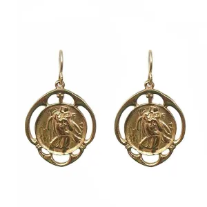 St Christopher Medal Earrings