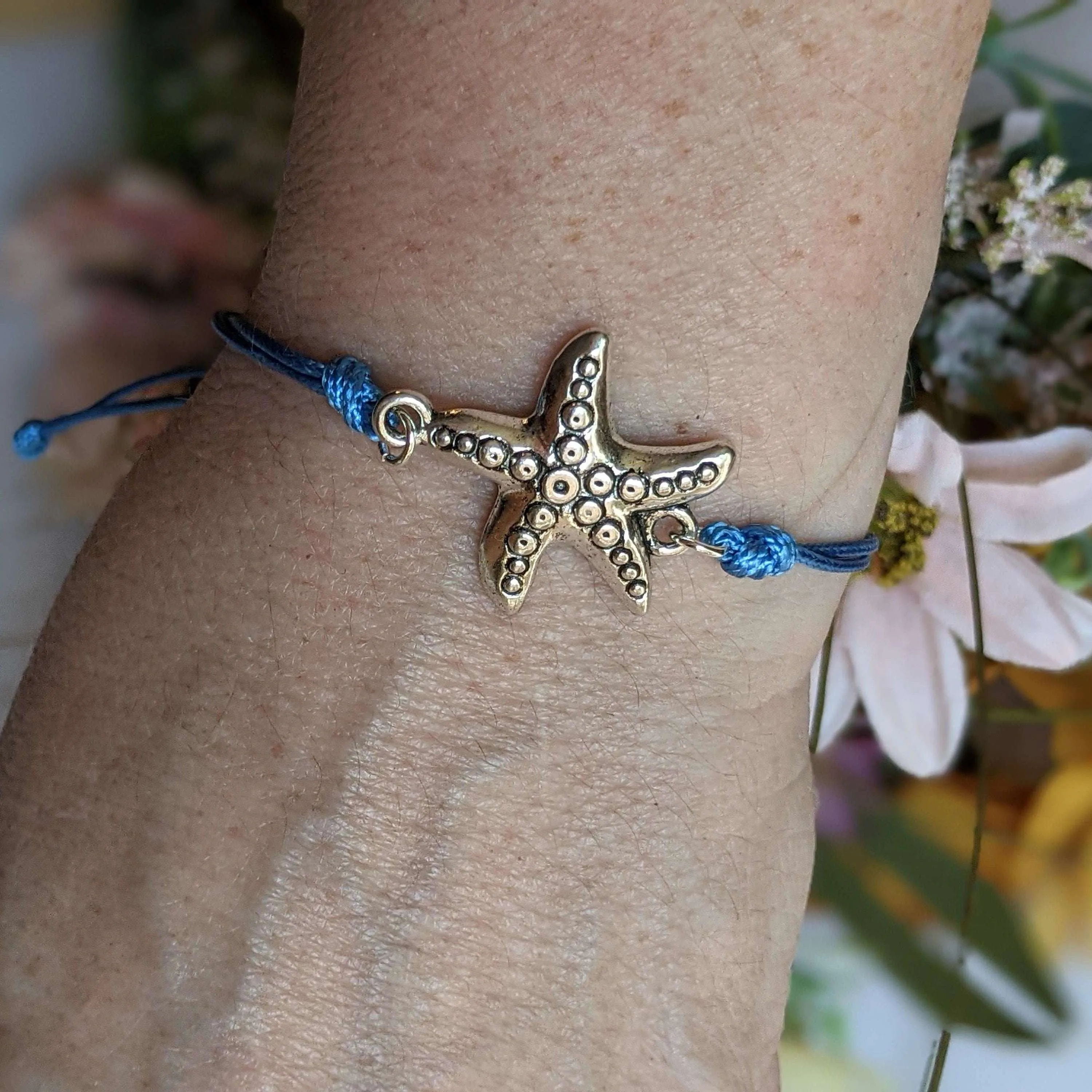 Starfish Waxed Cord surfer Bracelet