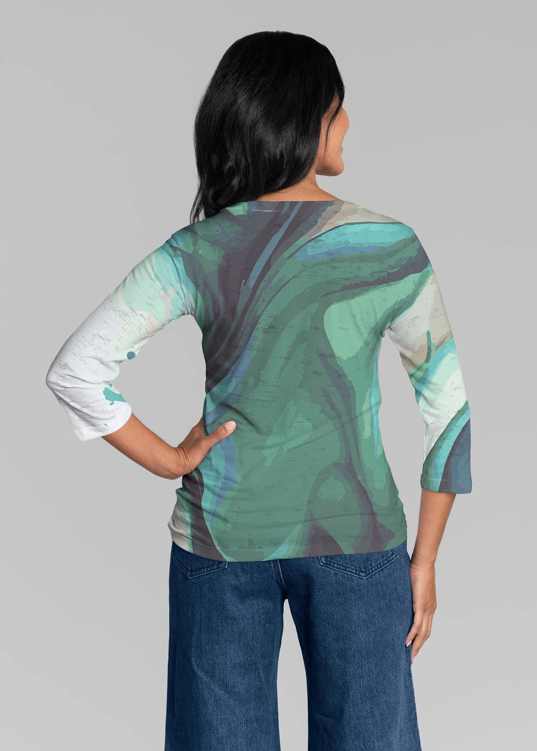 Stella (14313) ~ Signature 3/4 Sleeve V-Neck Top
