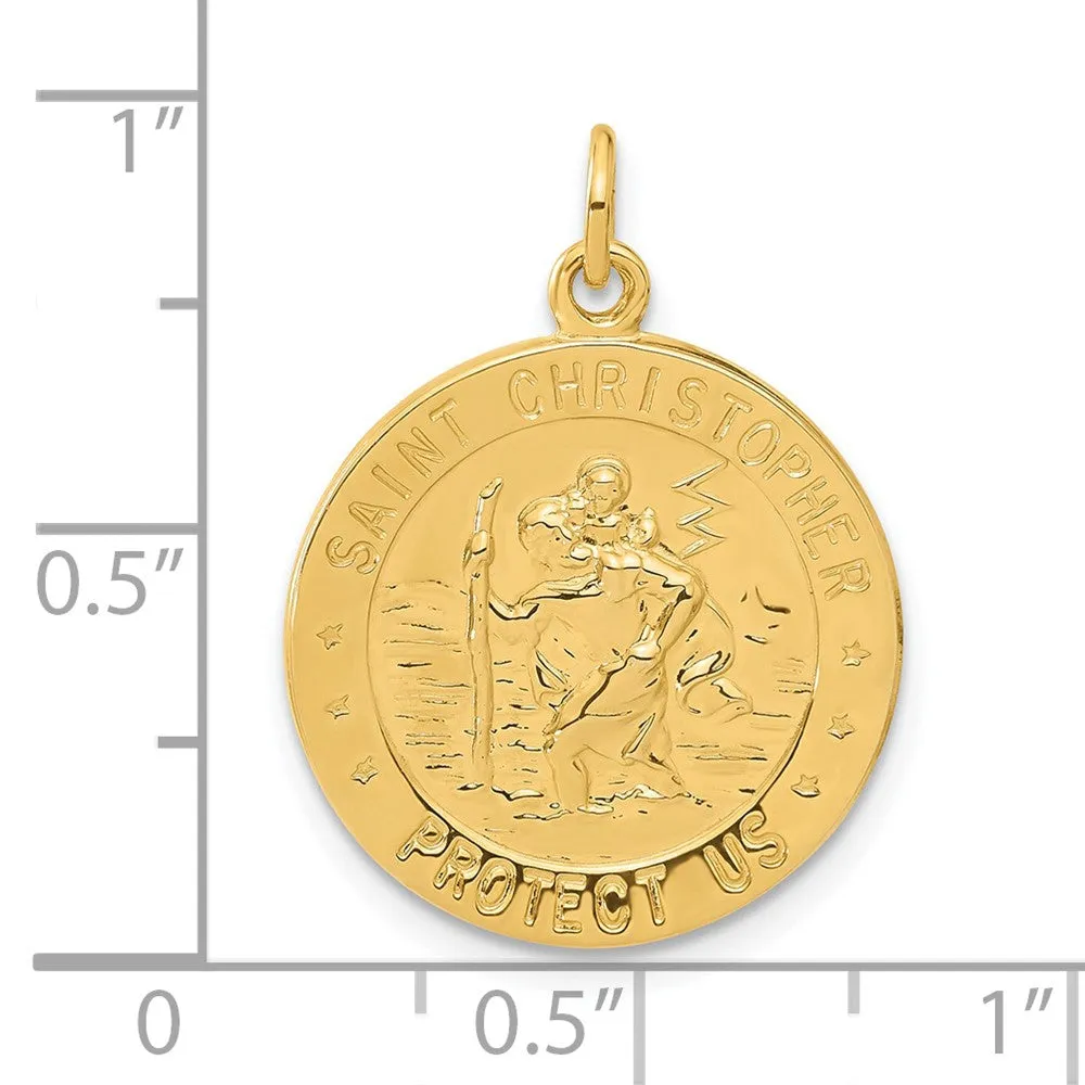 Sterling Silver 24k Gold-plated St. Christopher Golf Medal