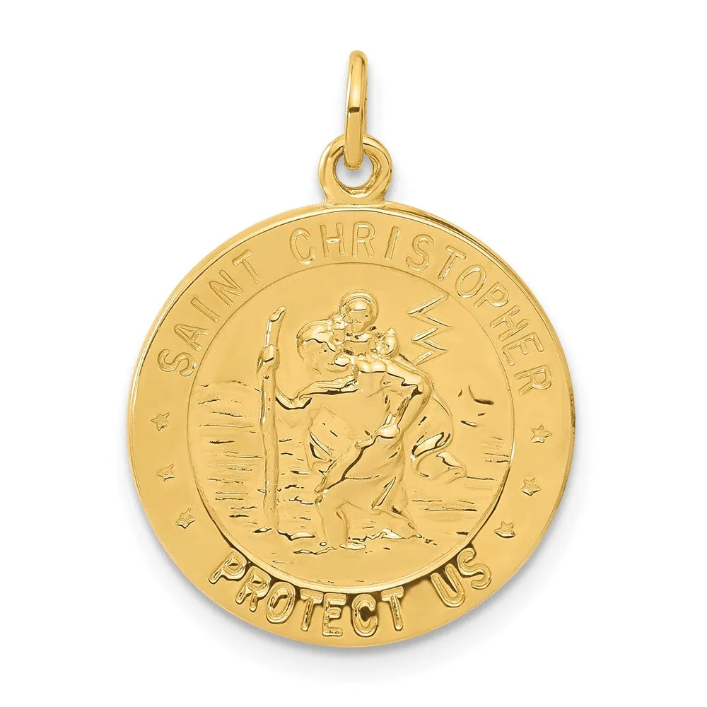 Sterling Silver 24k Gold-plated St. Christopher Golf Medal