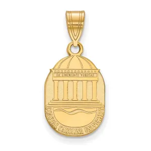 Sterling Silver Gold-plated Coastal Carolina University Medium Crest Pendant