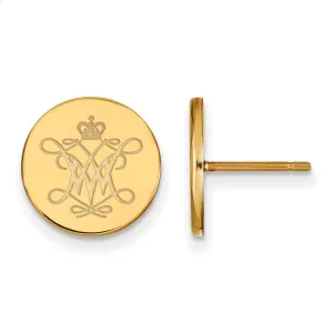 Sterling Silver Gold-plated College of William and Mary Extra Small Disc Earrings