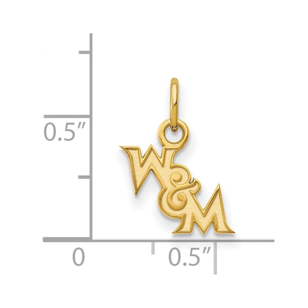 Sterling Silver Gold-plated College of William and Mary Extra Small Pendant