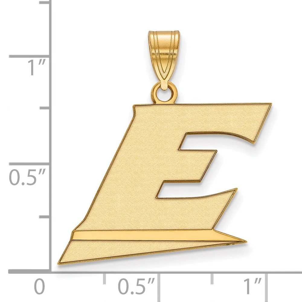 Sterling Silver Gold-plated Eastern Kentucky University Letter E Large Pendant
