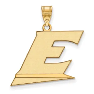 Sterling Silver Gold-plated Eastern Kentucky University Letter E Large Pendant