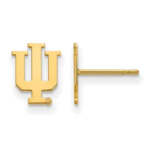 Sterling Silver Gold-plated Indiana University I-U Extra Small Post Earrings