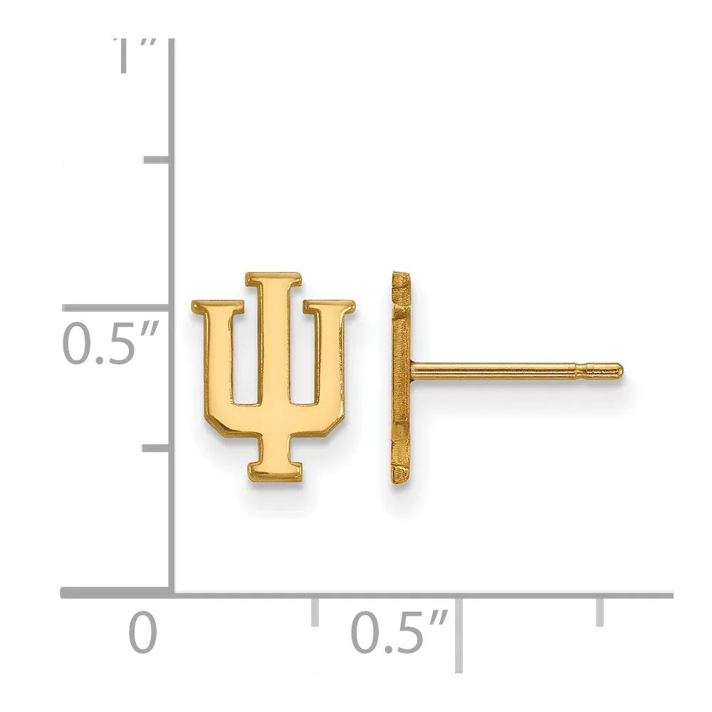 Sterling Silver Gold-plated Indiana University I-U Extra Small Post Earrings