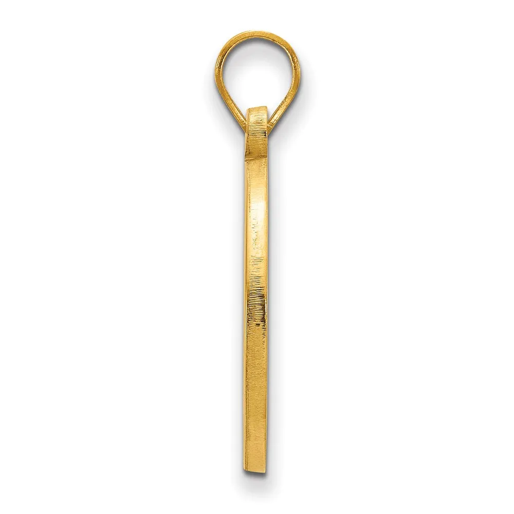 Sterling Silver Gold-plated Indiana University I-U Medium Circle Pendant