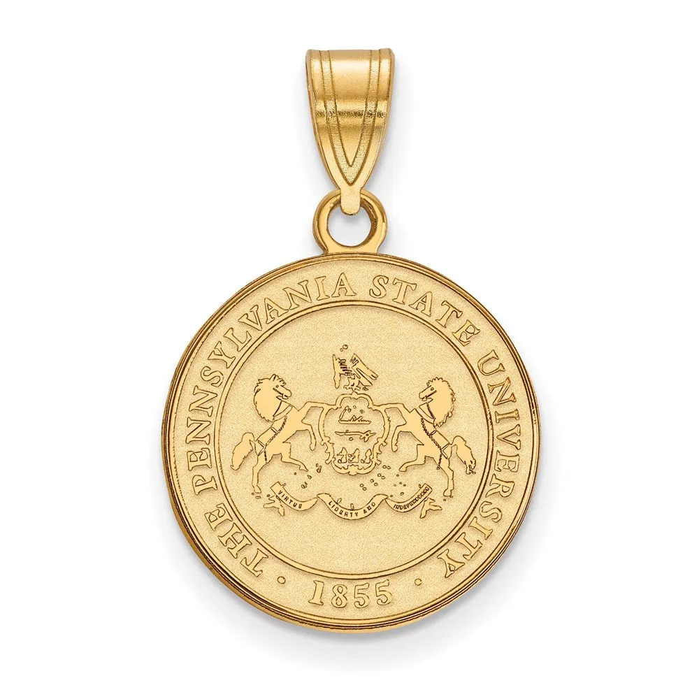 Sterling Silver Gold-plated Penn State University Medium Crest Pendant