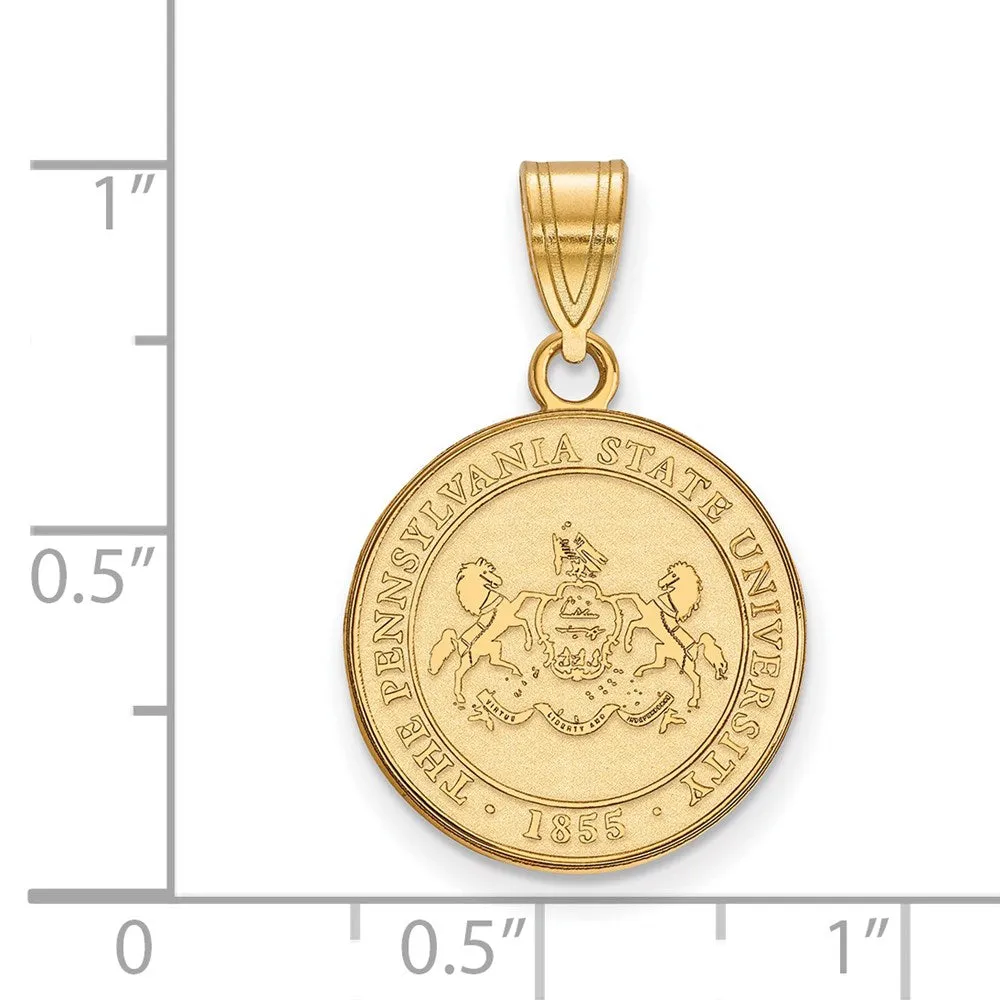 Sterling Silver Gold-plated Penn State University Medium Crest Pendant