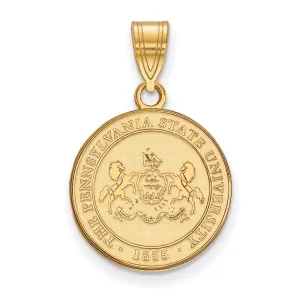 Sterling Silver Gold-plated Penn State University Medium Crest Pendant