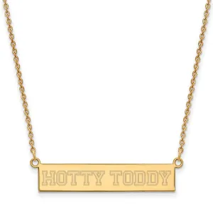 Sterling Silver Gold-plated University of Mississippi Hotty Toddy Small Bar 18 inch Necklace