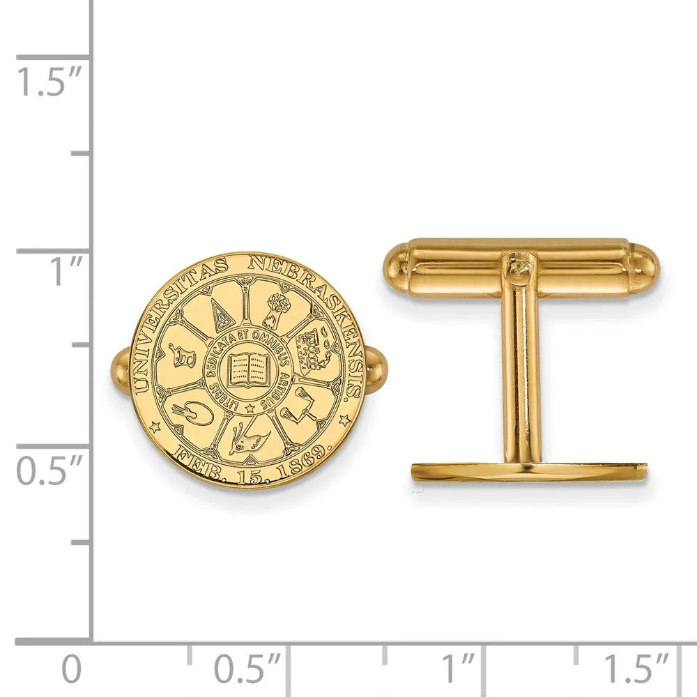 Sterling Silver Gold-plated University of Nebraska Crest Cuff Links