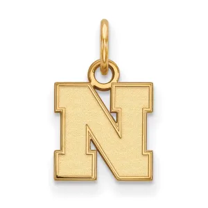 Sterling Silver Gold-plated University of Nebraska Letter N Extra Small Pendant