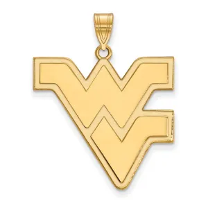 Sterling Silver Gold-plated West Virginia University W-V Extra Large Pendant
