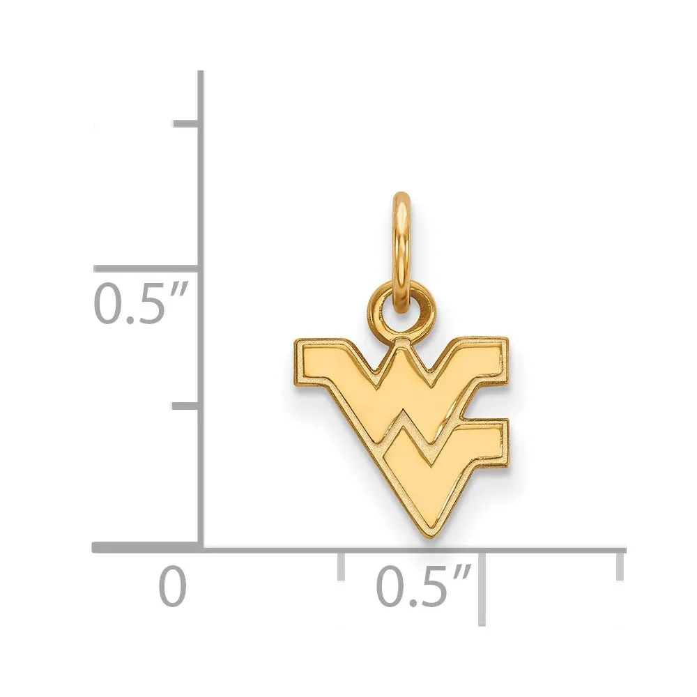 Sterling Silver Gold-plated West Virginia University W-V Extra Small Pendant