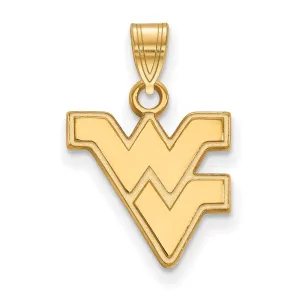 Sterling Silver Gold-plated West Virginia University W-V Small Pendant