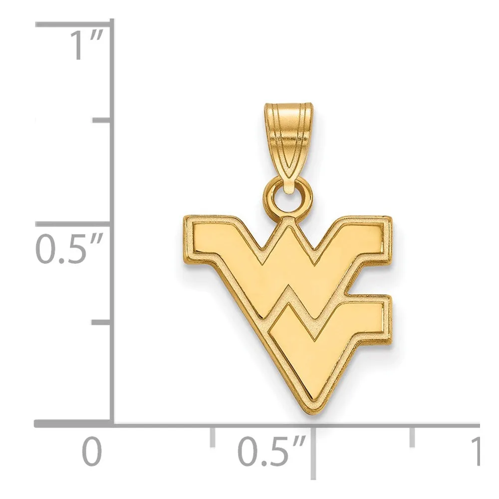 Sterling Silver Gold-plated West Virginia University W-V Small Pendant
