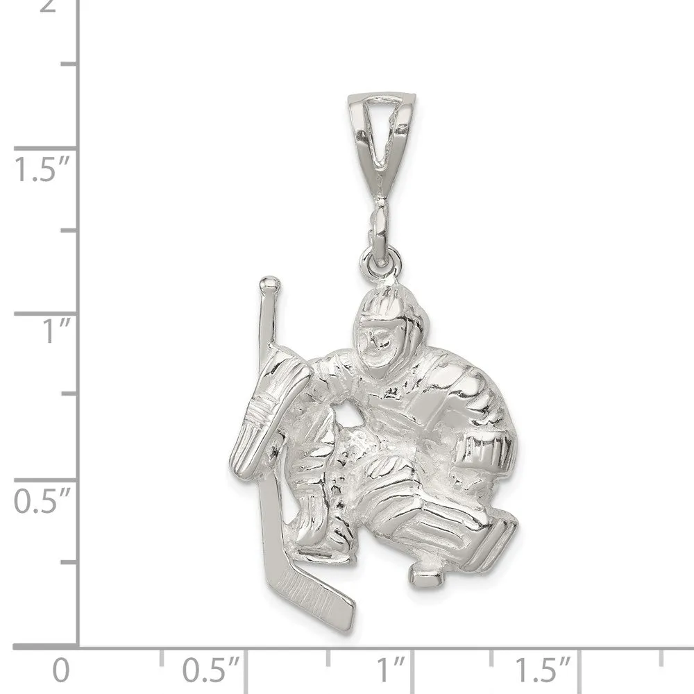 Sterling Silver Hockey Goalie Charm
