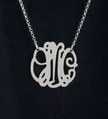 Sterling Silver Petite Monogram Necklace