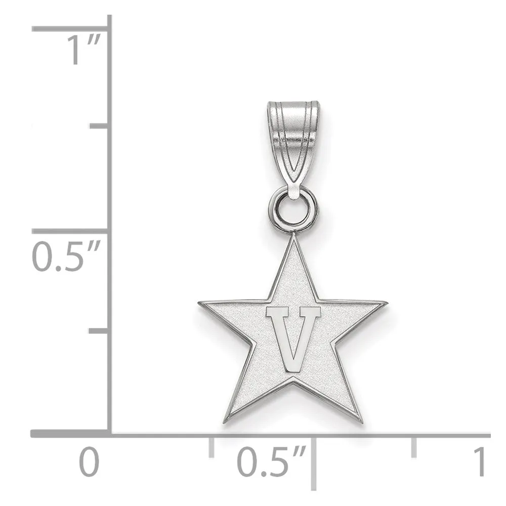 Sterling Silver Rh-plated Vanderbilt University Small Pendant