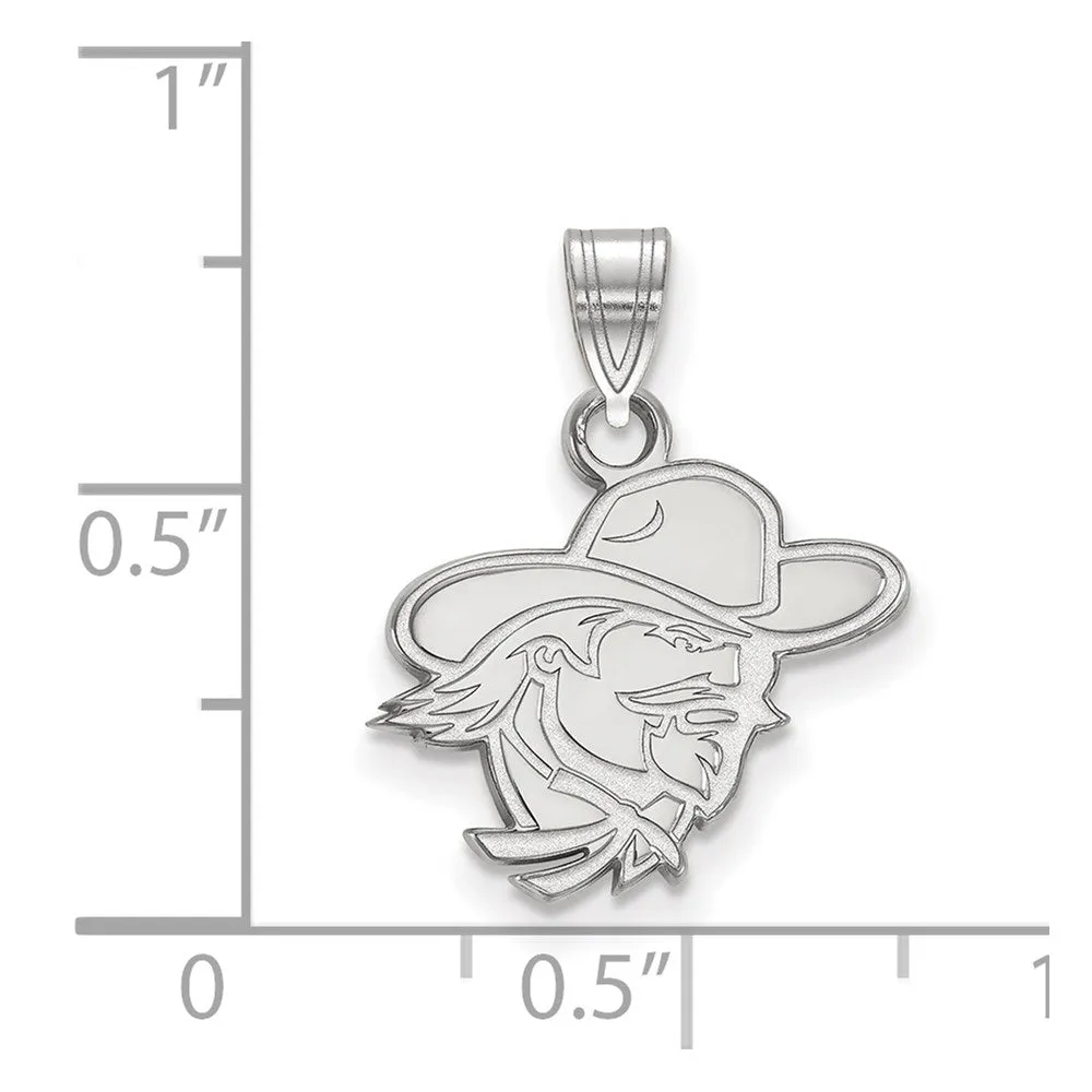 Sterling Silver Rhodium-plated Eastern Kentucky University E-K-U Small Pendant