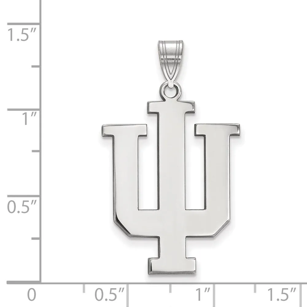 Sterling Silver Rhodium-plated Indiana University I-U Extra Large Pendant