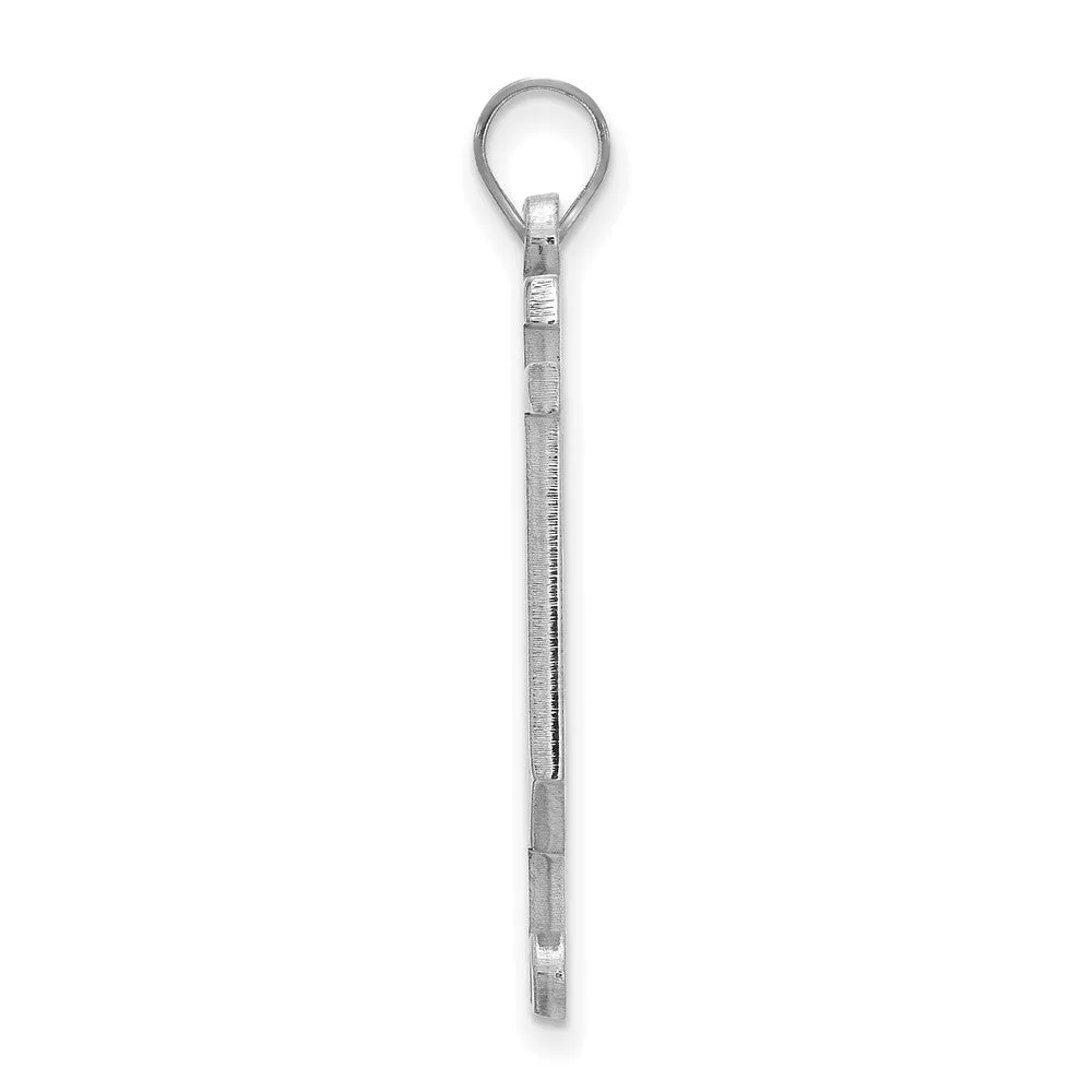 Sterling Silver Rhodium-plated Indiana University I-U Extra Large Pendant