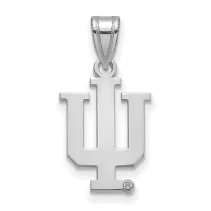 Sterling Silver Rhodium-plated Indiana University I-U Medium Pendant