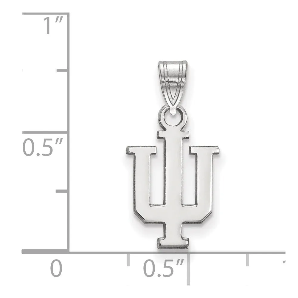 Sterling Silver Rhodium-plated Indiana University I-U Small Pendant