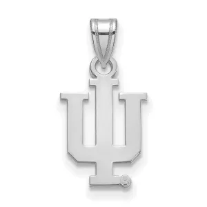 Sterling Silver Rhodium-plated Indiana University I-U Small Pendant